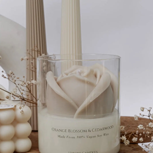 Bougie parfumée Hiroyi Decor Beige Rose, Framboise Sauvage