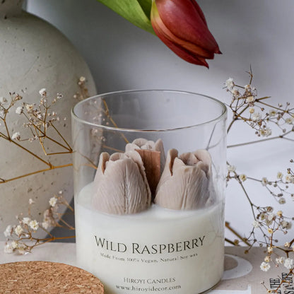 Bougie parfumée Hiroyi Decor Tulipe Beige, Sommeil à la lavande et au bois de santal